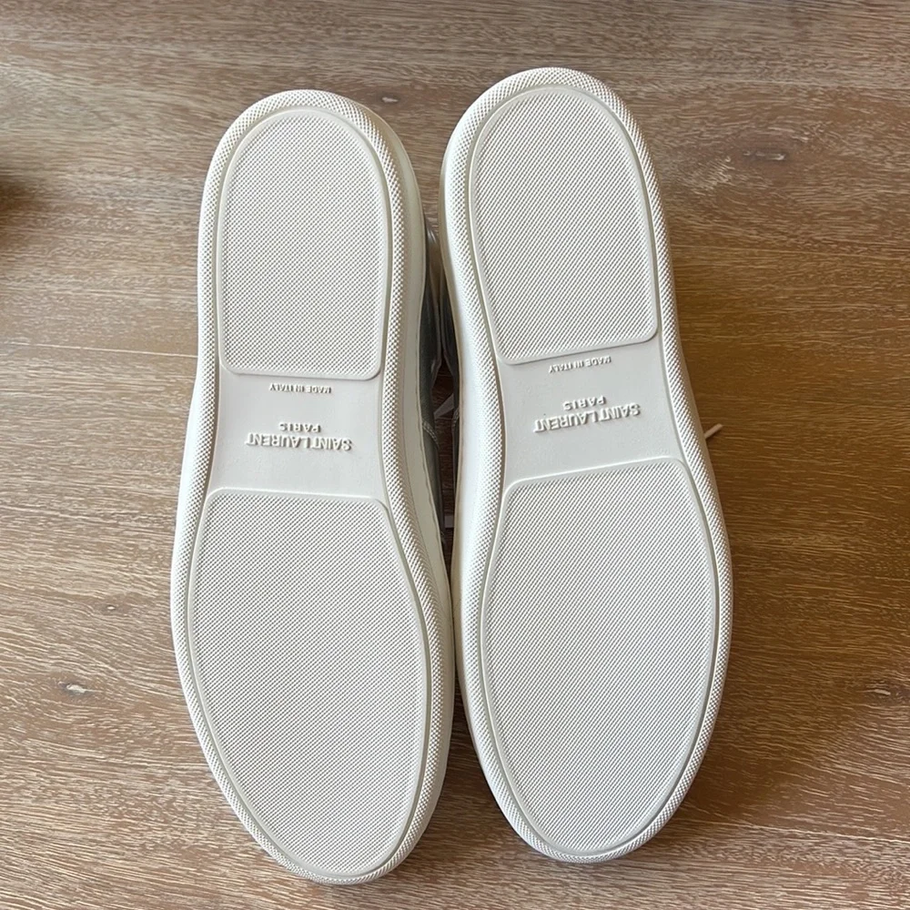 Saint Laurent Court Classic High Top Patent Leather Sneaker Metallic Size 44 - Picture 6 of 9